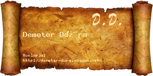 Demeter Dóra névjegykártya